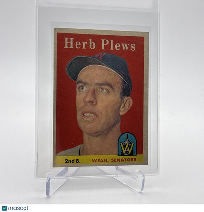 1958 Topps Herb Plews Baseball Card #109 EX Quality #7 FREE SHIPPING