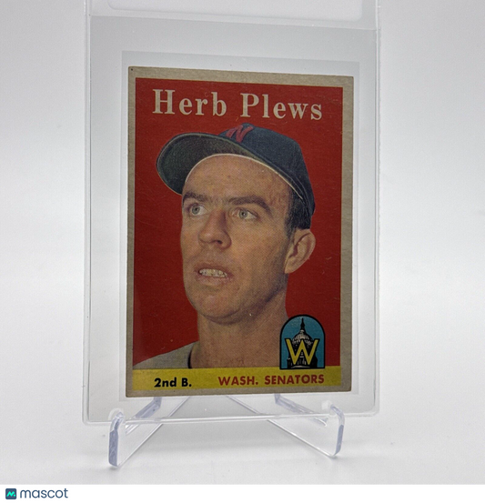 1958 Topps Herb Plews Baseball Card #109 EX Quality #7 FREE SHIPPING