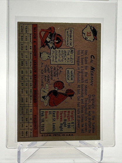1958 Topps Cal Neeman Baseball Card #33 EX Quality #2 FREE SHIPPING
