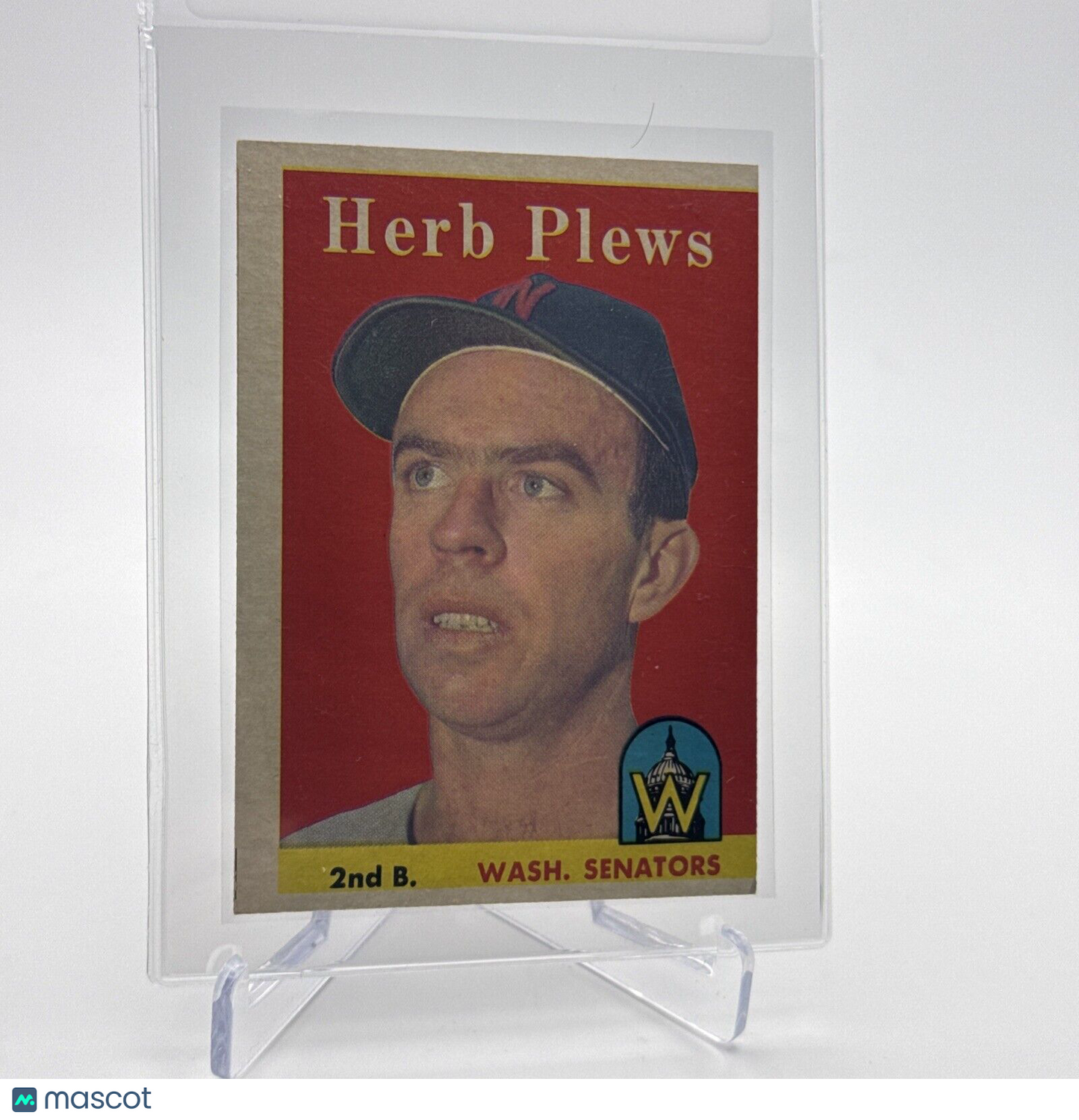 1958 Topps Herb Plews Baseball Card #109 EX Quality #5 FREE SHIPPING