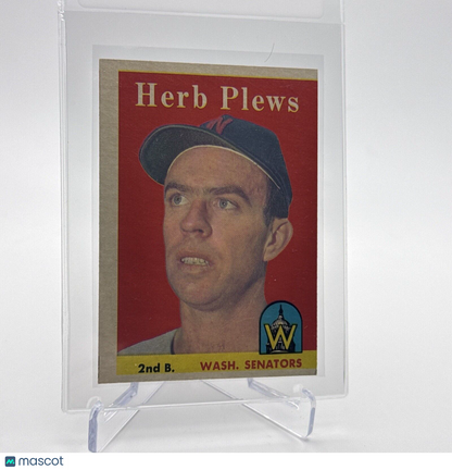 1958 Topps Herb Plews Baseball Card #109 EX Quality #5 FREE SHIPPING