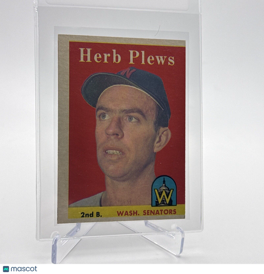 1958 Topps Herb Plews Baseball Card #109 EX Quality #5 FREE SHIPPING