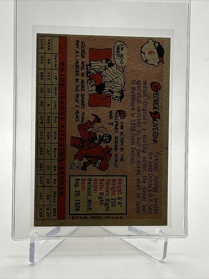 1958 Topps George Zuverink Baseball Card #6 EX Quality #3 FREE SHIPPING