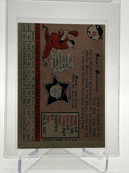 1958 Topps Smoky Burgess Baseball Card #49 EX Quality #3 FREE SHIPPING