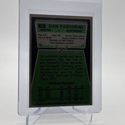 1975 Topps Dan Pastorini Football Card #50 NM Quality #2 FREE SHIPPING