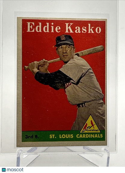 1958 Topps Eddie Kasko Baseball Card #8 EX Quality #4 FREE SHIPPING