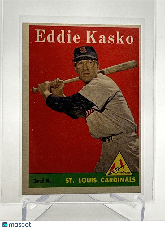 1958 Topps Eddie Kasko Baseball Card #8 EX Quality #4 FREE SHIPPING