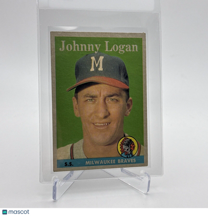 1958 Topps Johnny Logan Baseball Card #110 EX Quality FREE SHIPPING