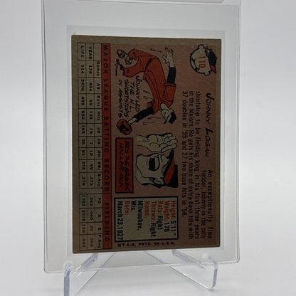 1958 Topps Johnny Logan Baseball Card #110 EX Quality FREE SHIPPING