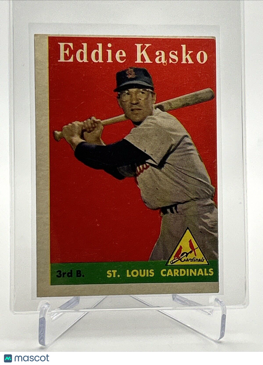 1958 Topps Eddie Kasko Baseball Card #8 EX Quality #3 FREE SHIPPING