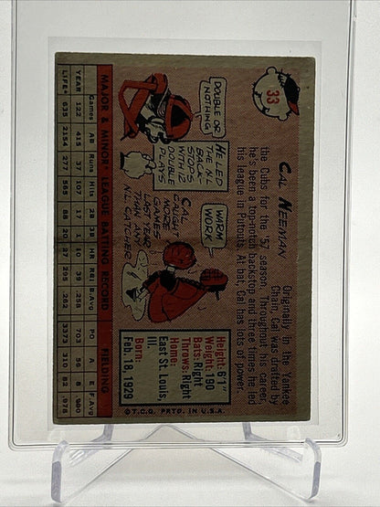 1958 Topps Cal Neeman Baseball Card #33 EX Quality #3 FREE SHIPPING