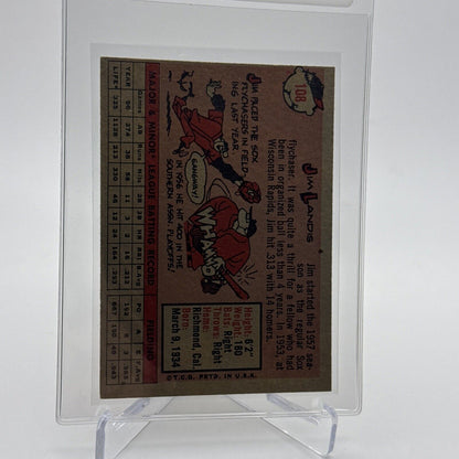 1958 Topps Jim Landis Baseball Card #108 EX Quality #3 FREE SHIPPING