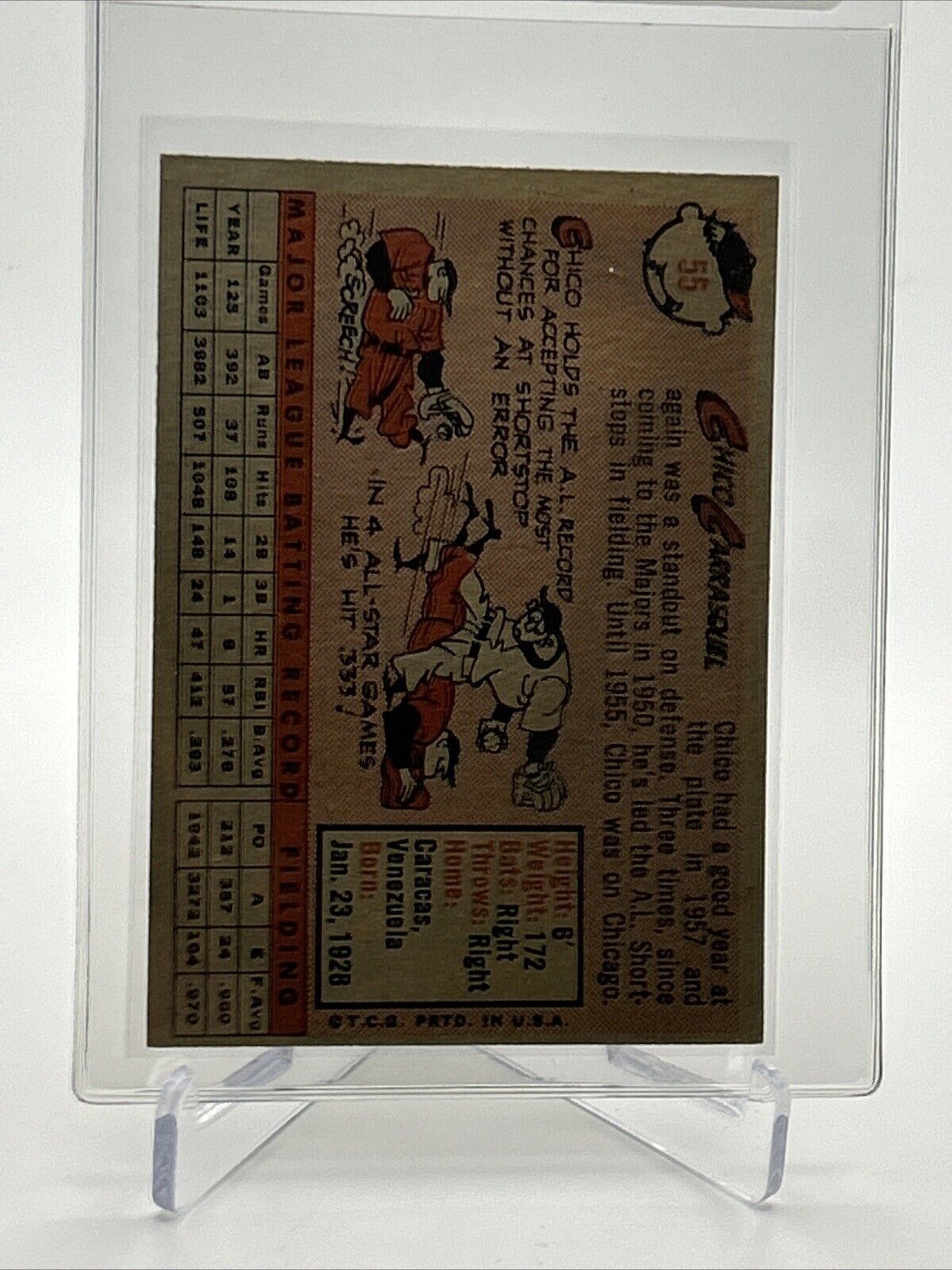 1958 Topps Chico Carrasquel Baseball Card #55 EX Quality #4 FREE SHIPPING