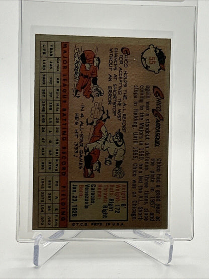 1958 Topps Chico Carrasquel Baseball Card #55 EX Quality #4 FREE SHIPPING