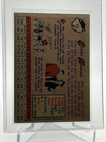 1958 Topps Chuck Harmon Baseball Card #48 EX Quality #2 FREE SHIPPING