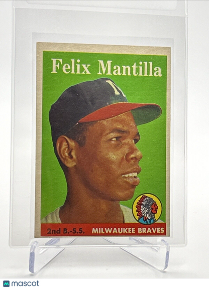 1958 Topps Felix Mantilla Baseball Card #17 EX Quality FREE SHIPPING