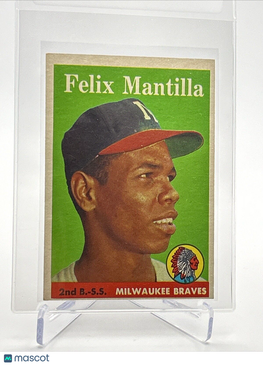 1958 Topps Felix Mantilla Baseball Card #17 EX Quality FREE SHIPPING