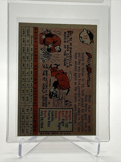 1958 Topps Felix Mantilla Baseball Card #17 EX Quality FREE SHIPPING
