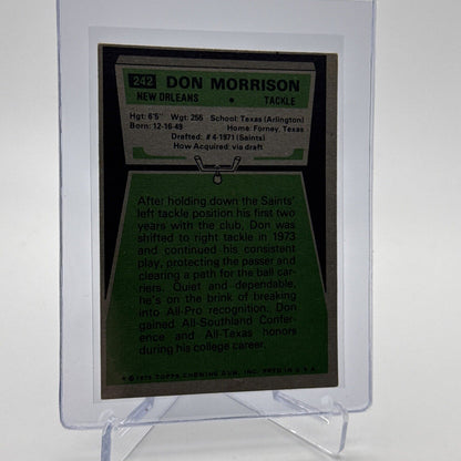 1975 Topps Don Morrison Football Card #242 NM Quality #5 FREE SHIPPING