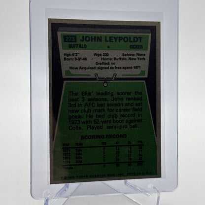 1975 Topps John Leypoldt Football Card #273 NM Quality #5 FREE SHIPPING