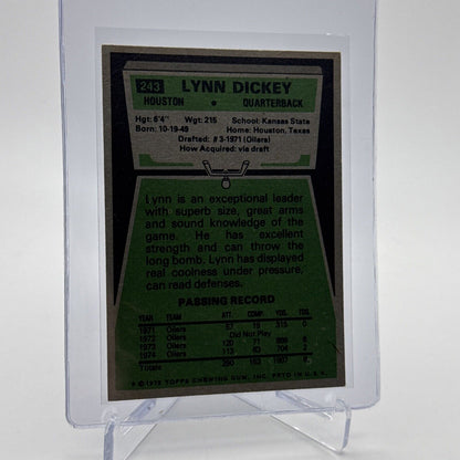 1975 Topps Lynn Dickey Football Card #243 NM Quality #7 FREE SHIPPING