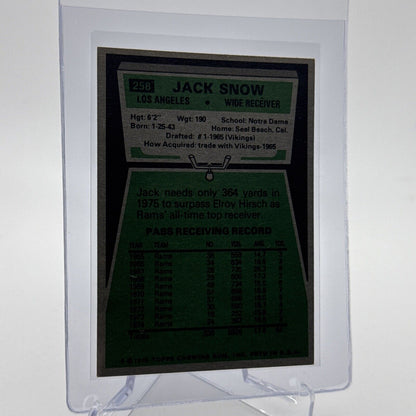 1975 Topps Jack Snow Football Card #258 NM Quality #6 FREE SHIPPING