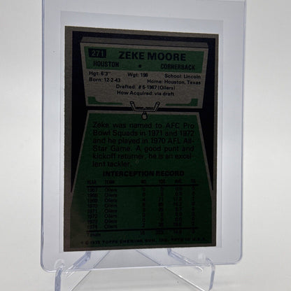 1975 Topps Zeke Moore Football Card #271 NM Quality #3 FREE SHIPPING