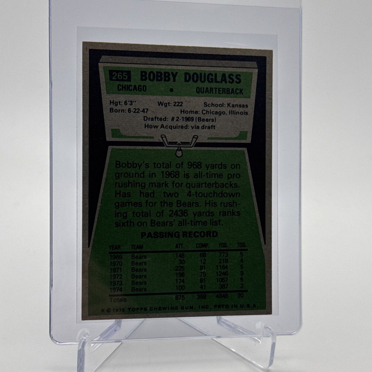 1975 Topps Bobby Douglass Football Card #265 NM Quality #4 FREE SHIPPING