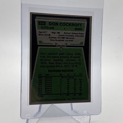 1975 Topps Don Cockroft Football Card #244 NM Quality #3 FREE SHIPPING