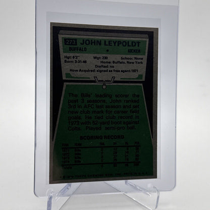 1975 Topps John Leypoldt Football Card #273 NM Quality #6 FREE SHIPPING