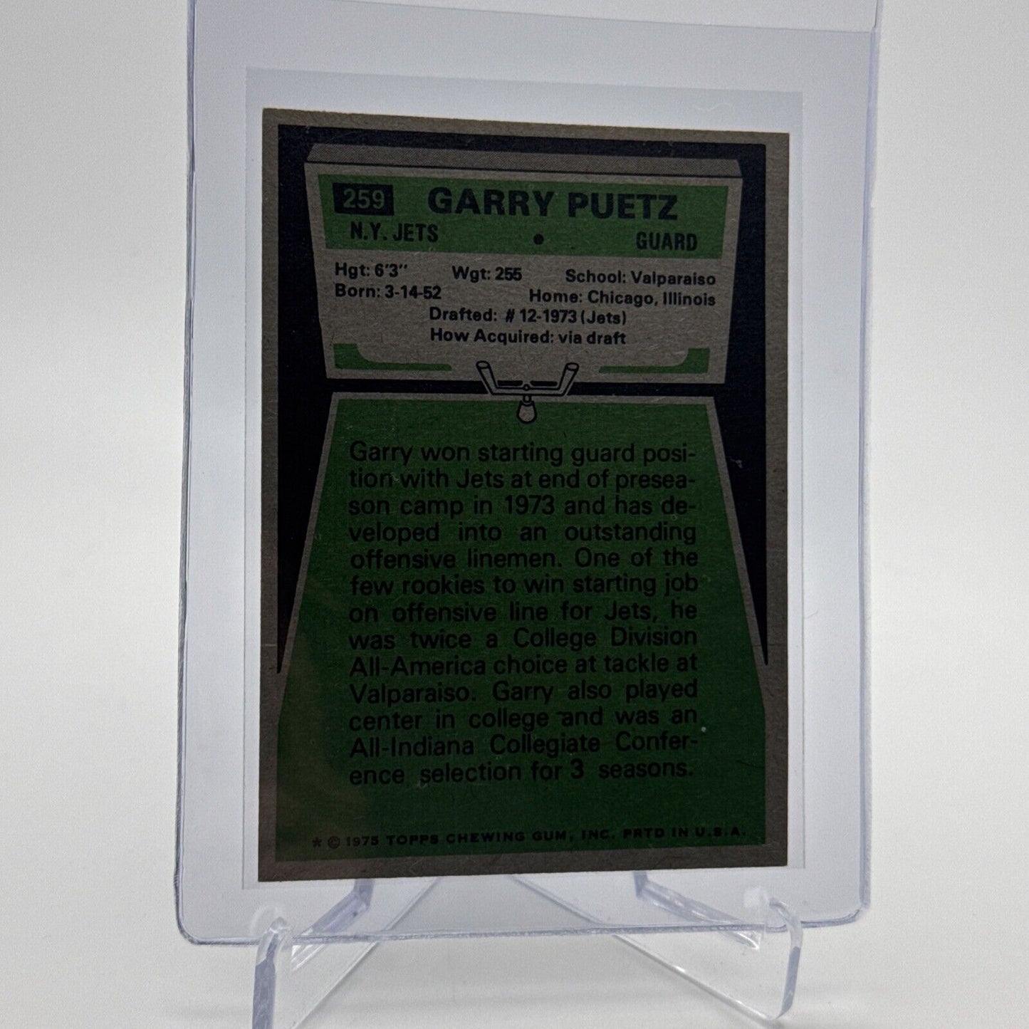 1975 Topps Garry Puetz Rookie Football Card #259 NM Quality #4 FREE SHIPPING
