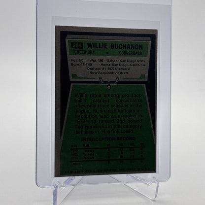 1975 Topps Willie Buchanon Football Card #286 NM Quality #2 FREE SHIPPING