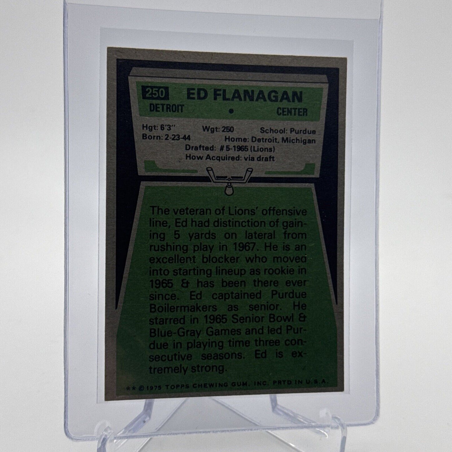 1975 Topps Ed Flanagan Football Card #250 NM Quality #2 FREE SHIPPING