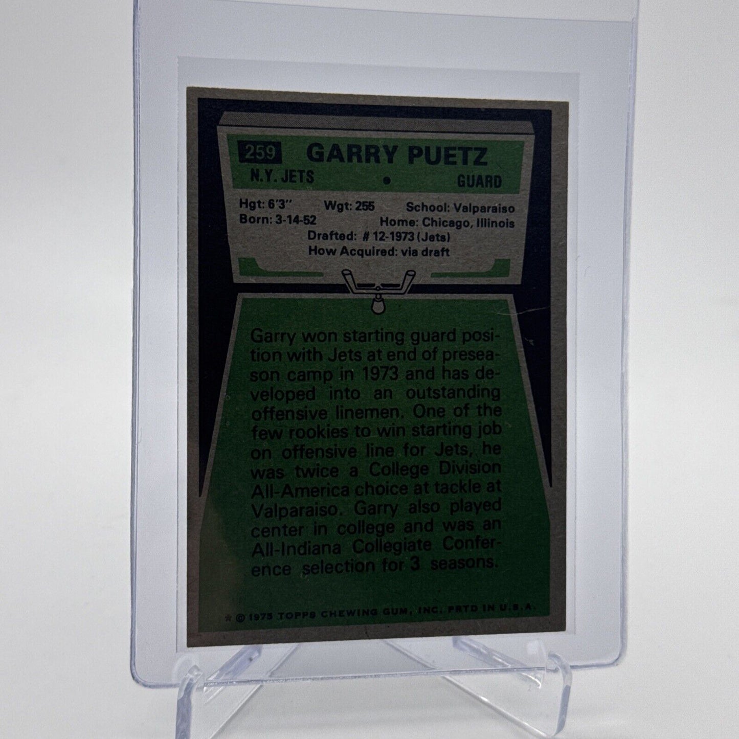 1975 Topps Garry Puetz Rookie Football Card #259 NM Quality #2 FREE SHIPPING