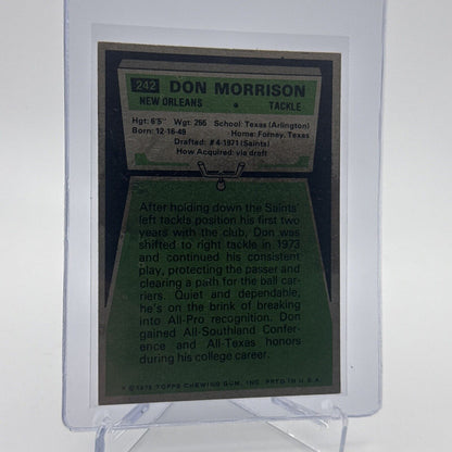 1975 Topps Don Morrison Football Card #242 NM Quality FREE SHIPPING