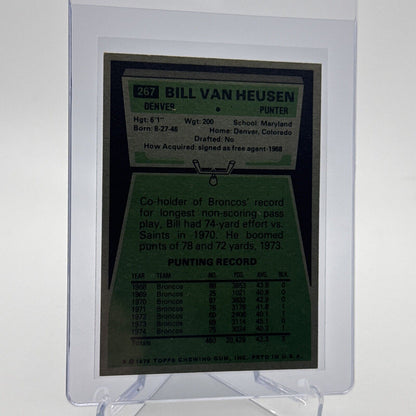 1975 Topps Bill Van Heusen Football Card #267 NM Quality #2 FREE SHIPPING