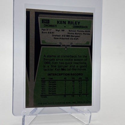 1975 Topps Ken Riley Football Card #241 NM Quality #3 FREE SHIPPING