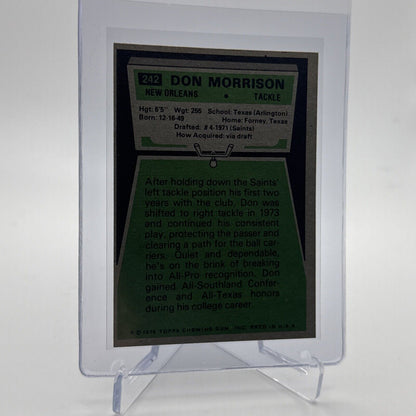 1975 Topps Don Morrison Football Card #242 NM Quality #2 FREE SHIPPING