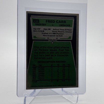 1975 Topps Fred Carr Football Card #233 NM Quality #3 FREE SHIPPING
