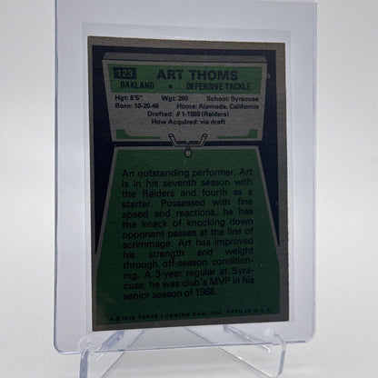 1975 Topps Art Thoms Football Card #123 NM Quality #4 FREE SHIPPING