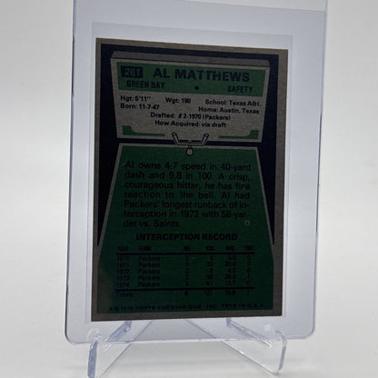 1975 Topps Al Matthews Football Card #261 NM Quality FREE SHIPPING