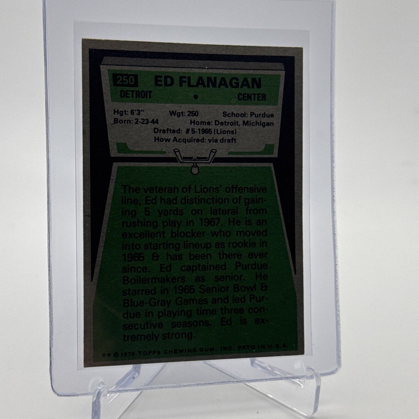 1975 Topps Ed Flanagan Football Card #250 NM Quality #3 FREE SHIPPING