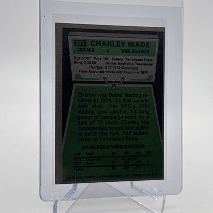 1975 Topps Charley Wade Football Card #293 NM Quality #2 FREE SHIPPING