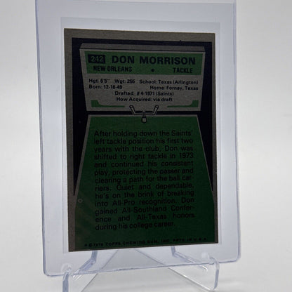 1975 Topps Don Morrison Football Card #242 NM Quality #3 FREE SHIPPING