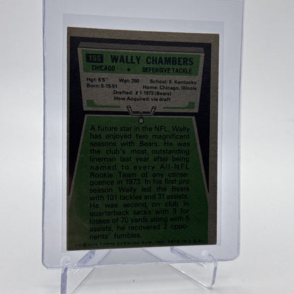 1975 Topps Wally Chambers Football Card #155 NM Quality #6 FREE SHIPPING