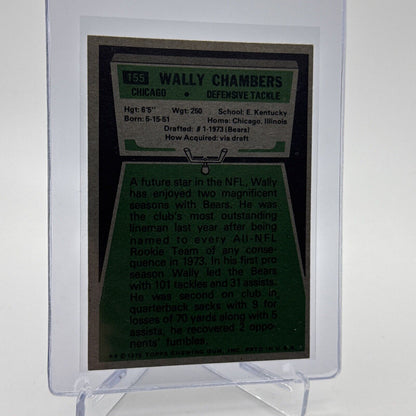 1975 Topps Wally Chambers Football Card #155 NM Quality #7 FREE SHIPPING