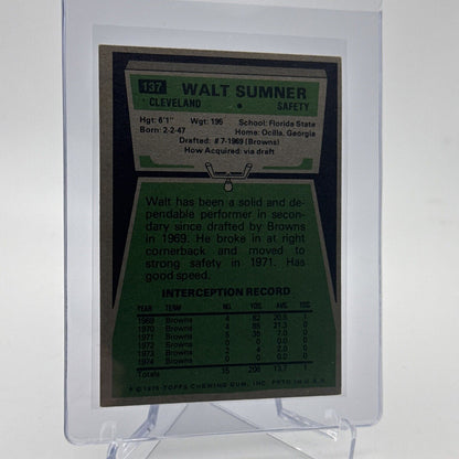 1975 Topps Walt Sumner Football Card #137 NM Quality #5 FREE SHIPPING