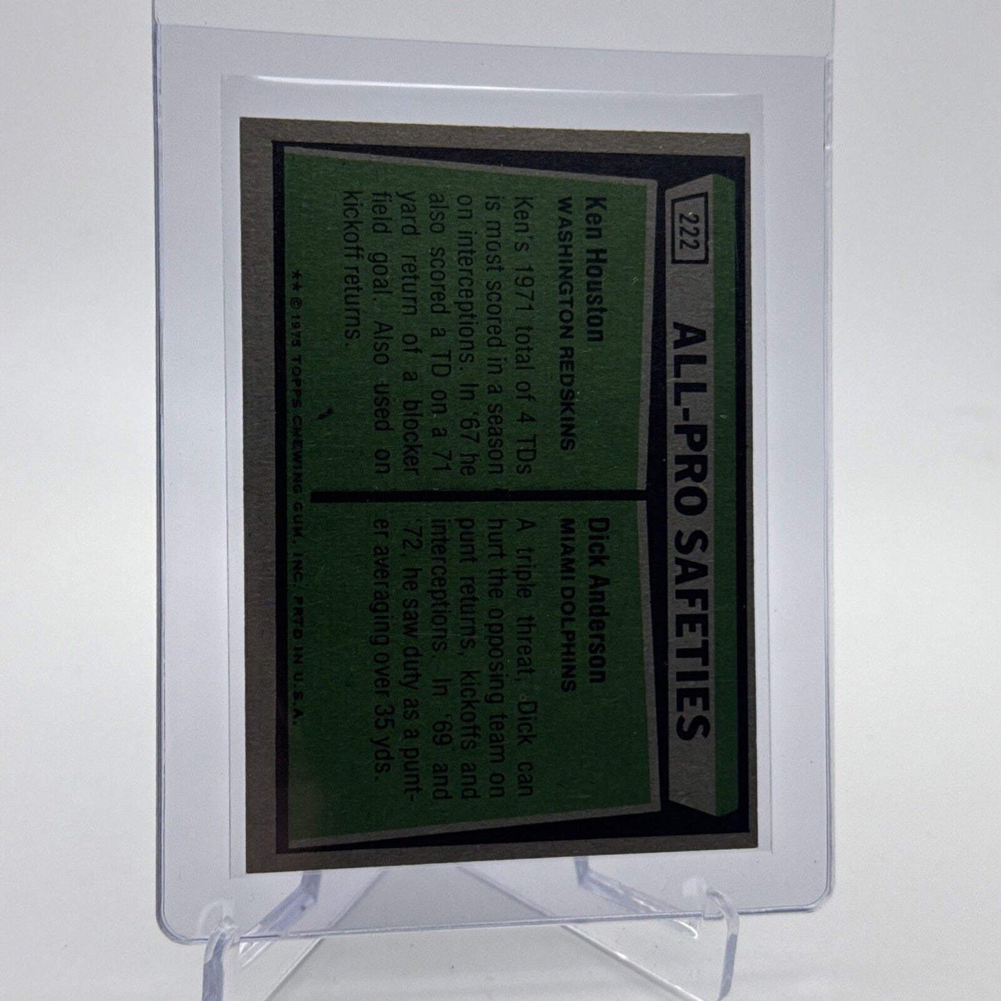1975 Topps 1974 All-Pro Safeties Football Card #222 NM Quality #5 FREE SHIPPING
