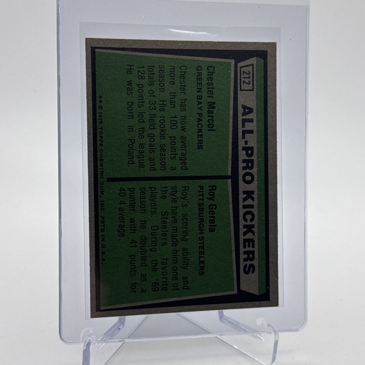 1975 Topps 1974 All-Pro Kickers Football Card #212 NM Quality #3 FREE SHIPPING