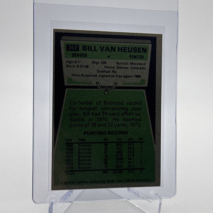 1975 Topps Bill Van Heusen Football Card #267 NM Quality #3 FREE SHIPPING